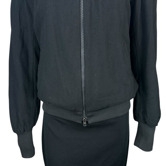 Adidas Yohji Yamamoto Bomber Jacket Womens Medium Black Wool Blend 2 Way Zipper - Picture 3 of 11